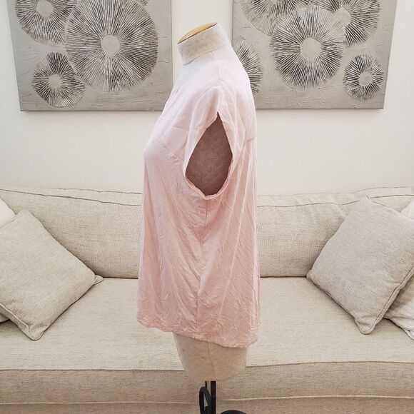 Calvin Klein Mixed Media V-Neck Top size Large - Picture 6 of 12